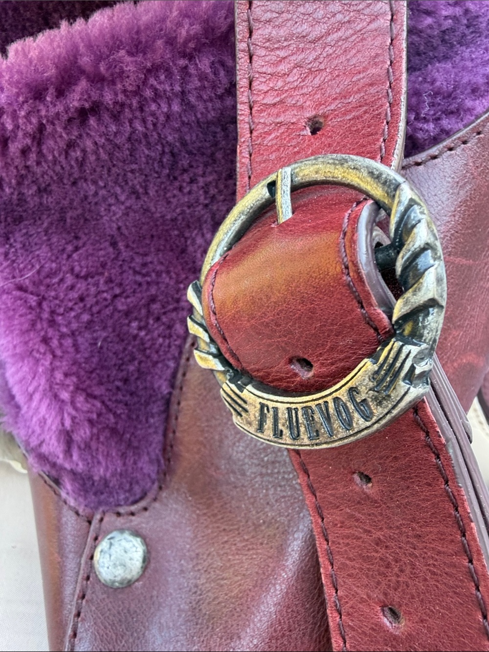 John Fluevog “Susan” Floral Shearling Sling Bag - Picture 5 of 6